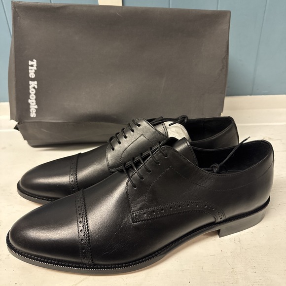 The Kooples Leather Black Oxford Lace Up Shoes EU 45 Men's Shoes $410 - Picture 1 of 9